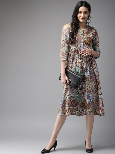 

Anouk Women Multicoloured Printed A-Line Kurta, Multi