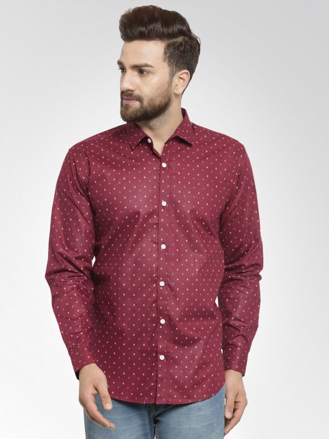 

JAINISH Men Purple Classic Slim Fit Printed Casual Shirt