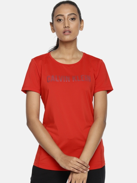 

Calvin Klein Jeans Women Red Printed Round Neck T-shirt
