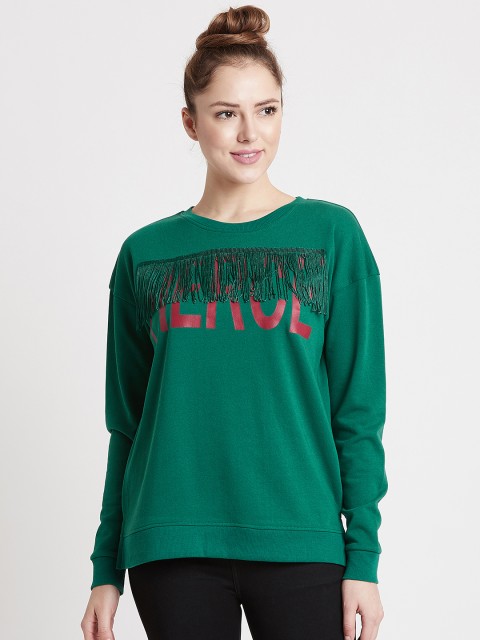 

COVER STORY Women Green Solid Sweater
