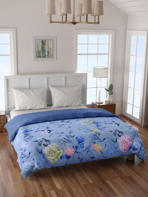 

SPACES Blue Floral AC Room 150 GSM Double Bed Comforter