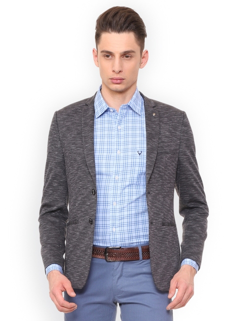 

Allen Solly Men Grey Solid Slim-Fit Single-Breasted Pure Cotton Blazer