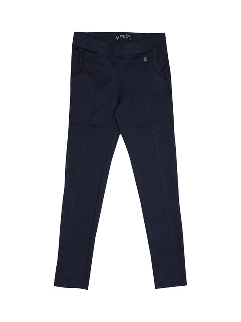 

Allen Solly Junior Girls Blue Regular Fit Solid Regular Trousers