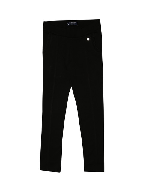 

Allen Solly Junior Girls Black Regular Fit Solid Regular Trousers