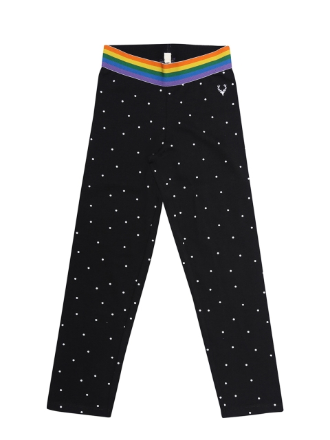 

Allen Solly Junior Girls Black Printed Ankle-Length Leggings