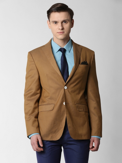 

Peter England Elite Men Brown Solid Slim-Fit Single-Breasted Blazer