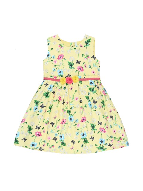 

Pantaloons Junior Girls Yellow Printed Fit and Flare Dress
