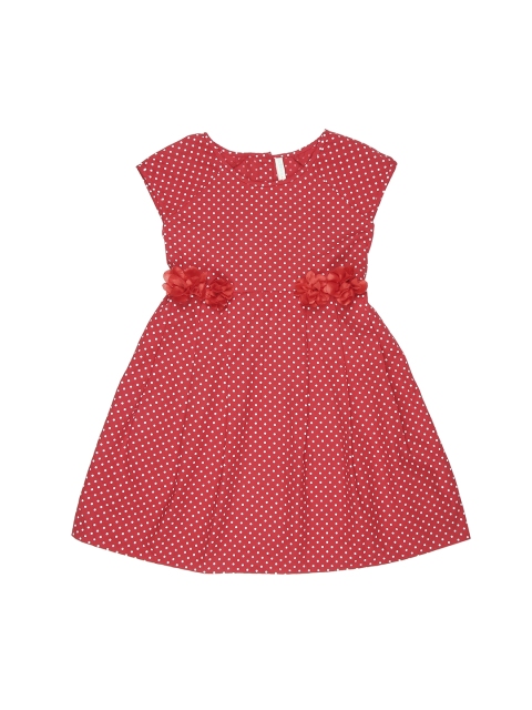 

Pantaloons Junior Girls Red Printed Fit and Flare Dress