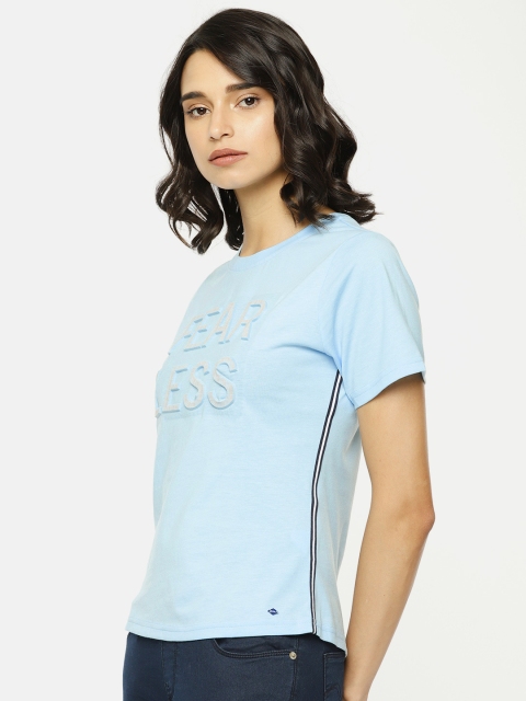 

Lee Cooper Women Blue Printed Round Neck T-shirt