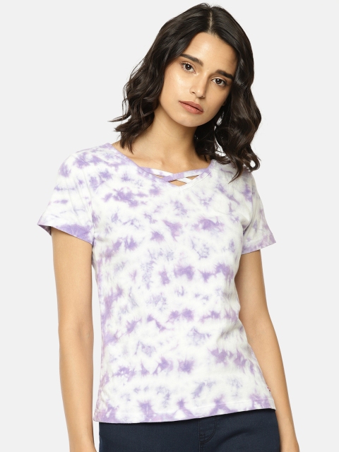 

Lee Cooper Women White Dyed Round Neck Pure Cotton T-shirt