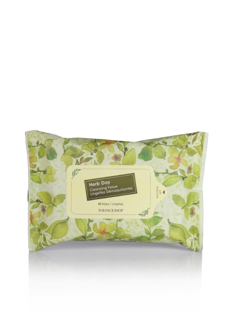 

The Face Shop Unisex Herb Day Cleansing Tissue 20 Sheets, Green