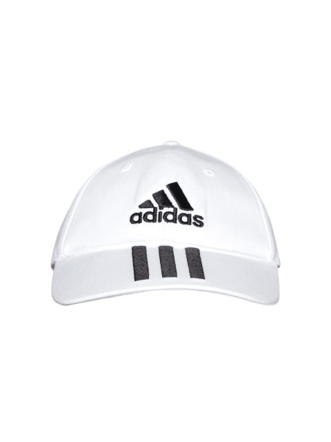 

ADIDAS Unisex White 6P 3-Stripes Cotton Embroidered Baseball Cap