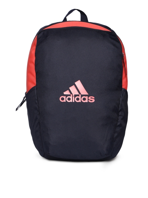 

ADIDAS Unisex Navy Blue & Coral Colourblocked Backpack