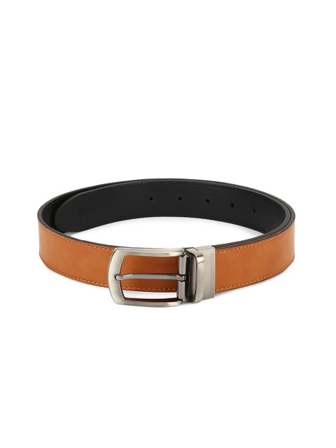 

Calligraphy Men Tan Brown & Black Solid Reversible Belt