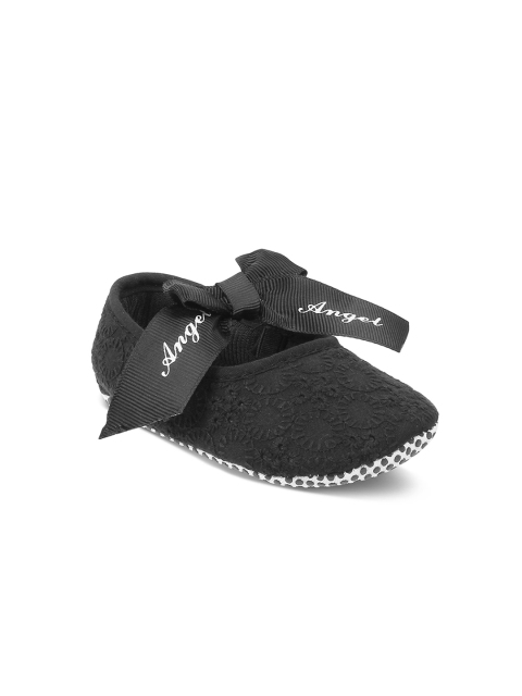 Kittens Girls Black Embroidered Mary Jane Booties