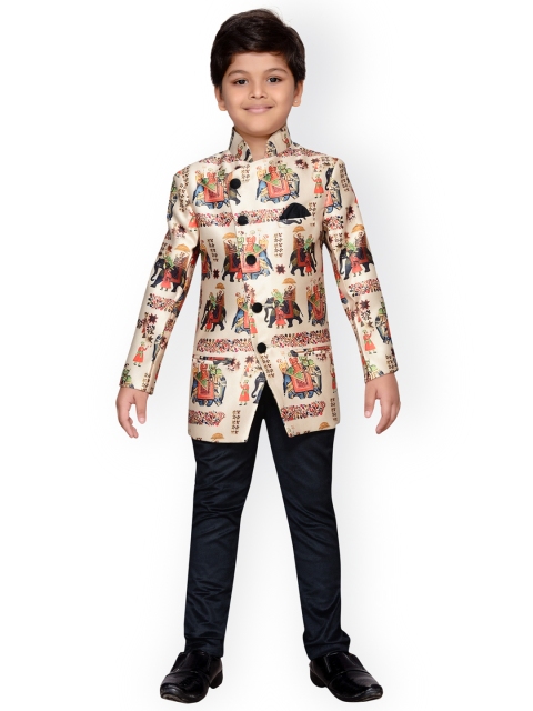 

AJ Dezines Boys Multicolored Party Suit, Cream
