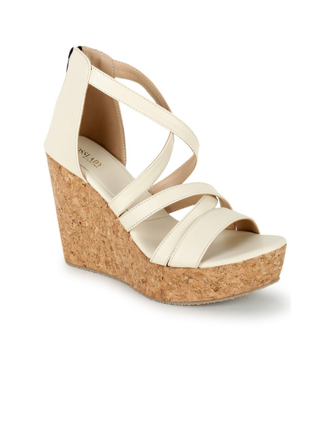 

SCENTRA Women Cream-Coloured Solid Sandals