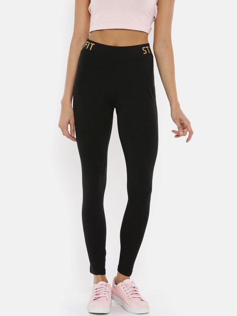 

De Moza Womens Black Solid Ankle-Length Leggings