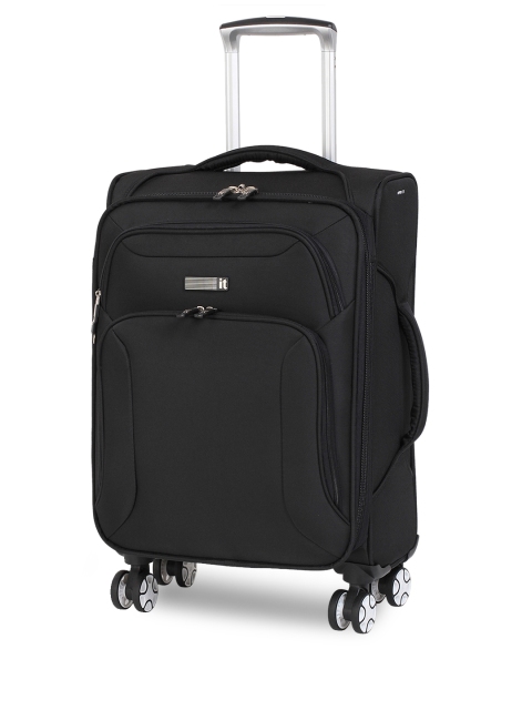 

IT Luggage Unisex Black Solid Soft-Sided Cabin Trolley Bag