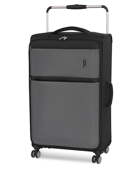 

IT Luggage Unisex Black Textured Soft-Sided Large Trolley Bag