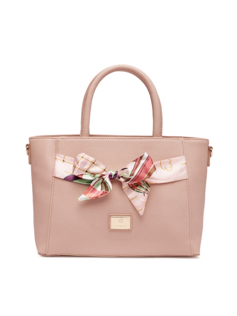 

Caprese Peach-Coloured Solid Handheld Bag