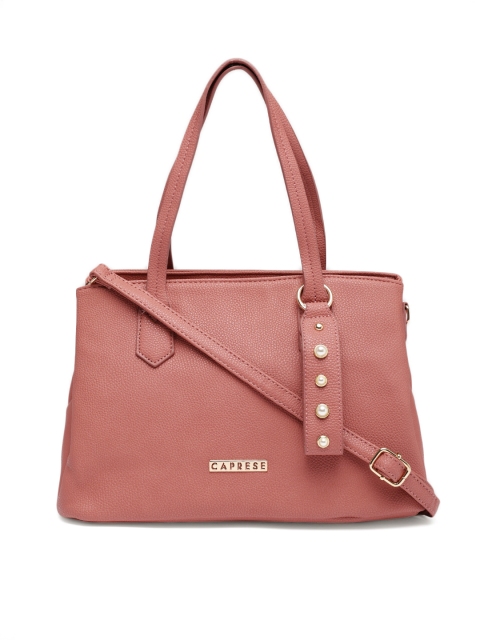 

Caprese Pink Solid Handheld Bag