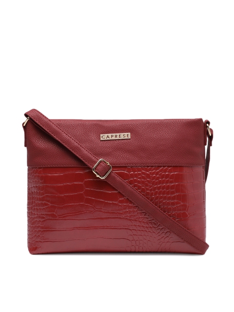 

Caprese Red Textured Sling Bag