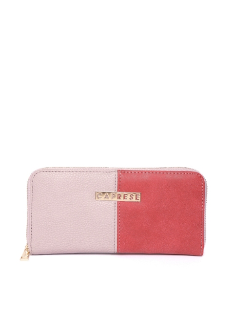 

Caprese Women Pink Colourblocked Zip Around Wallet