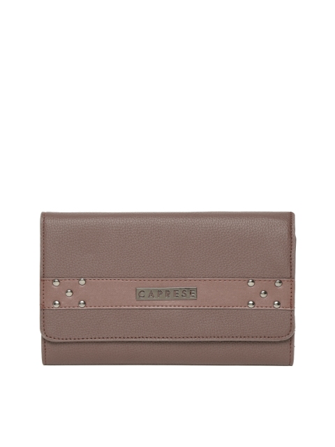 

Caprese Women Brown Solid Three Fold Wallet