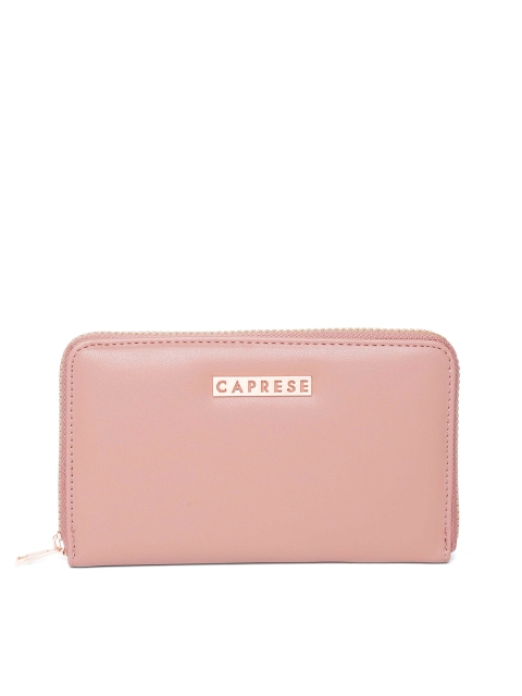 

Caprese Women Dusty Pink Solid Zip Around Wallet