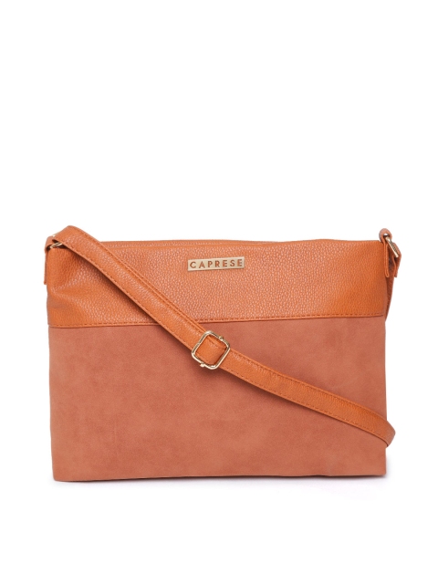 

Caprese Tan Brown Solid Sling Bag