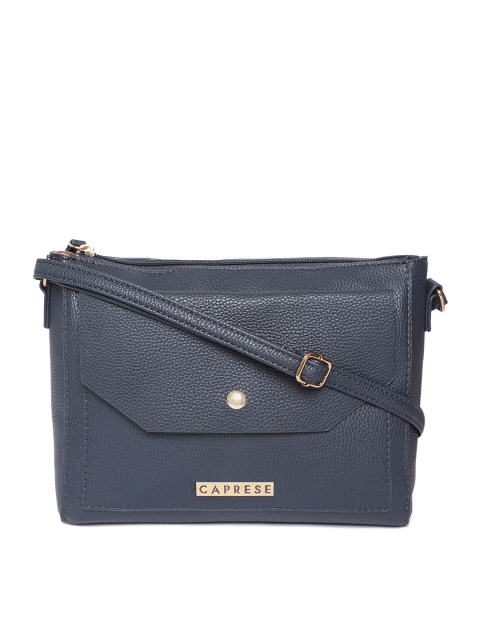 

Caprese Navy Blue Solid Sling Bag