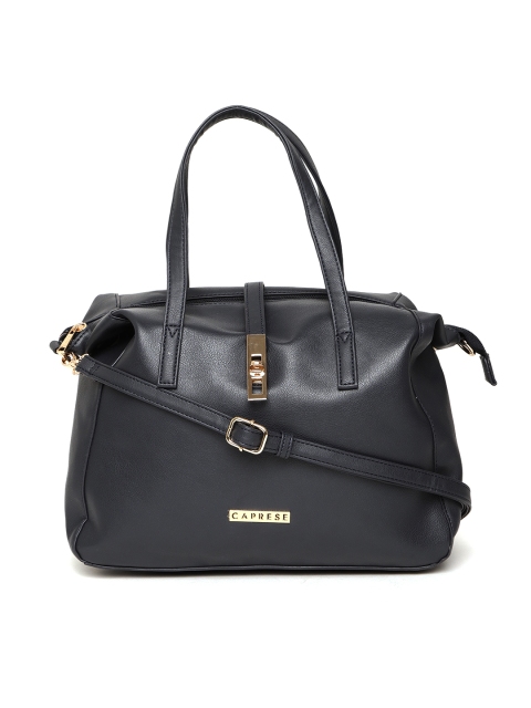 

Caprese Navy Blue Solid Handheld Bag