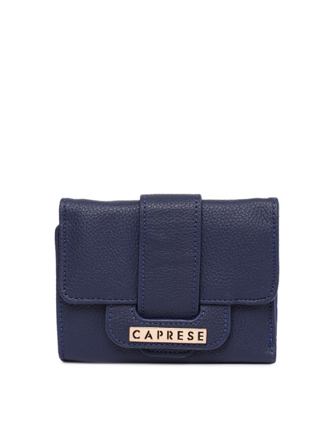 

Caprese Women Blue Solid Three Fold Wallet