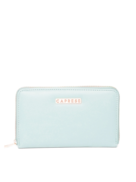 

Caprese Women Blue Solid Zip Around Wallet