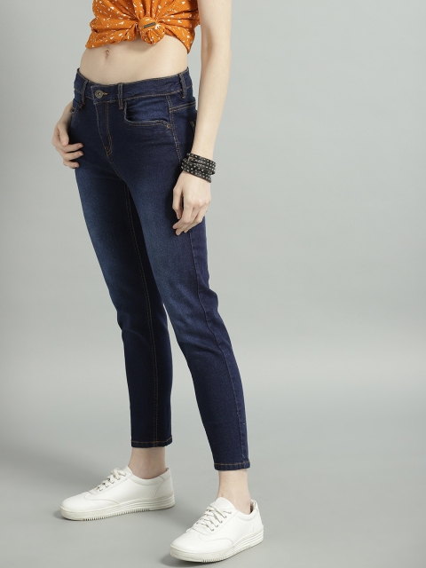 

Roadster Women Blue Skinny Fit Mid-Rise Clean Look Stretchable Cropped Jeans