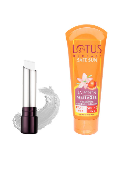 

Lotus Herbals Sustainable Set of Sunscreen Lip Colour, White