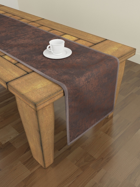 

S9homebySeasons Coffee Brown Solid 6 Seater Table Runner
