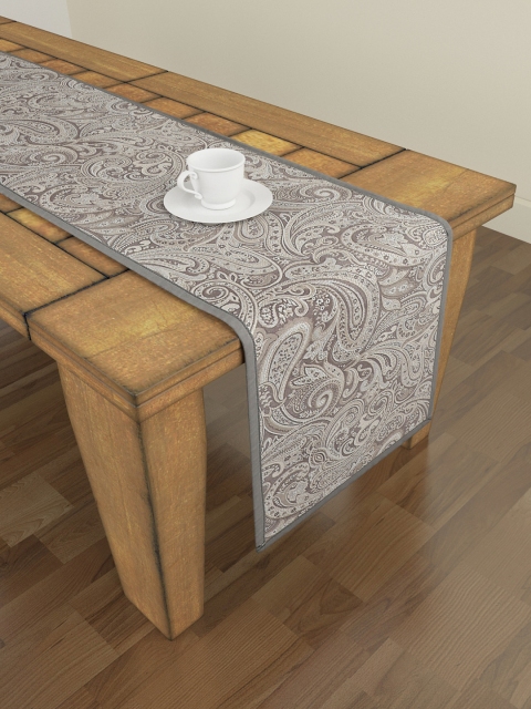 

S9home by Seasons Charcoal Grey Ethnic Motifs 6 Seater Table Runner