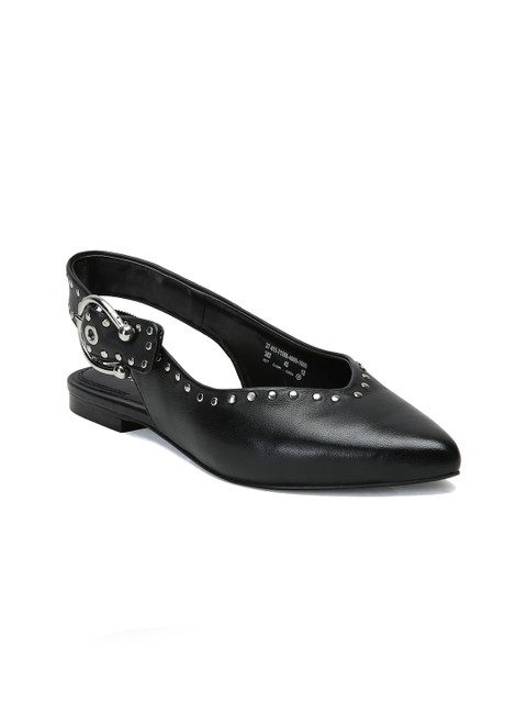 

Bugatti Women Black Embellished Leather Ballerinas