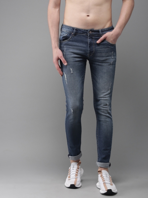 

HERE&NOW Men Blue Skinny Fit Mid-Rise Clean Look Stretchable Jeans