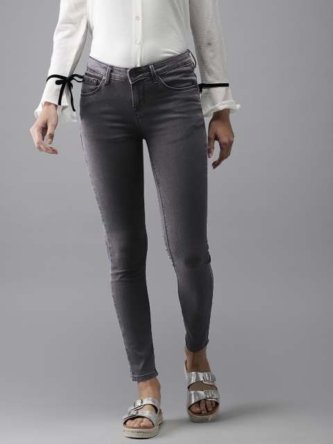 

Moda Rapido Women Charcoal Grey Skinny Fit Mid-Rise Clean Look Stretchable Jeans