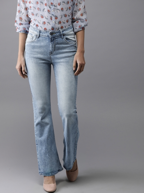 

Moda Rapido Women Ice Blue Bootcut Marble Wash Jeans with Stretch