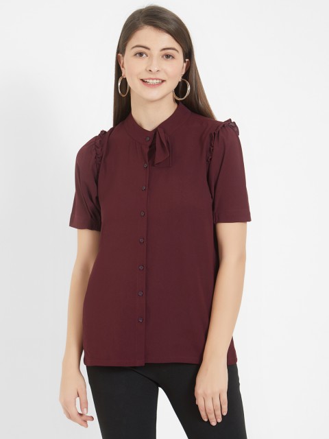 

Soie Women Burgundy Solid Top