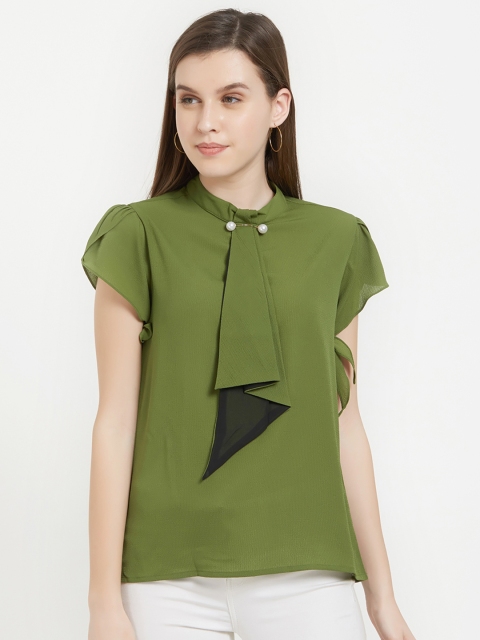 

Soie Women Olive Green Solid Top