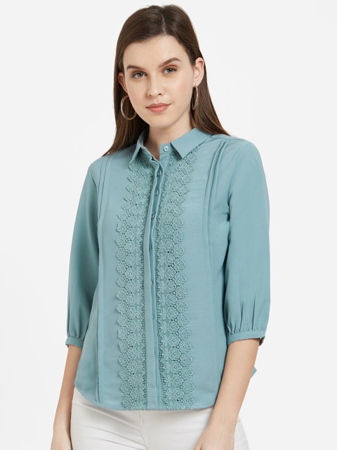 

Soie Women Blue Solid Shirt
