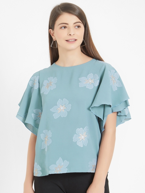 

Soie Women Blue Printed Top
