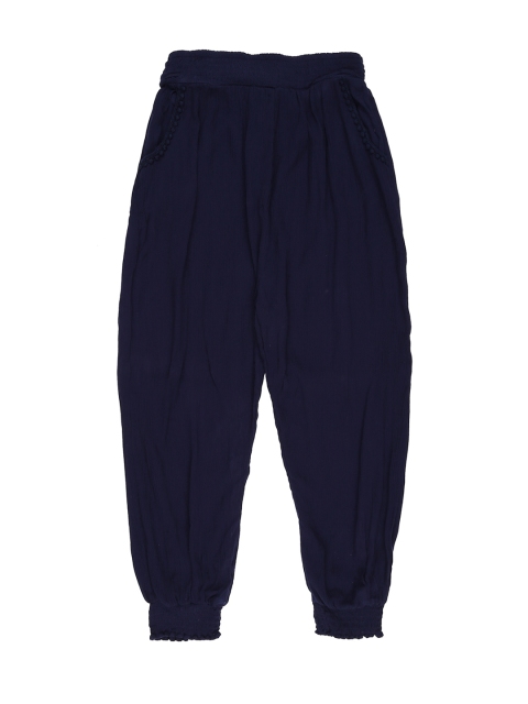 

Pantaloons Junior Girls Navy Blue Regular Fit Solid Joggers