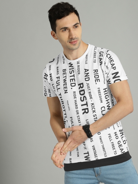 

The Roadster Lifestyle Co Men White Printed Round Neck T-shirt