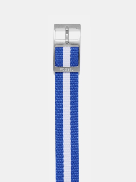 

Fossil Unisex Blue & White Striped Watch Strap